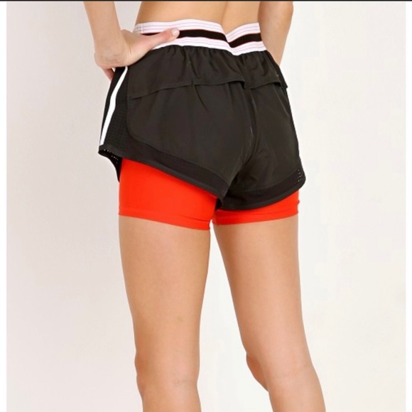 P.E Nation Black and Orange athletic shorts - Picture 3 of 7